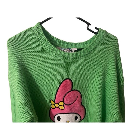 Hello Kitty Sweater Womens Green Pink Forever 21 My Melody Pullover Knit Small - Picture 8 of 16
